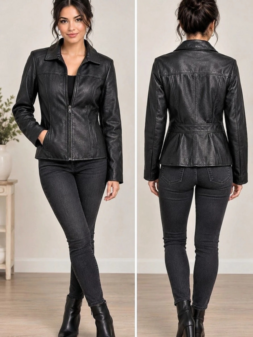 Wilson Leather Women's Black Leather Jacket Size S
